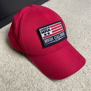 Friends Of NRA High Caliber Club Hat Patch Hook and Loop Made in USA Red
